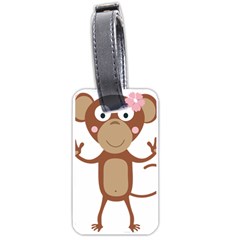 Female monkey with flower Luggage Tags (One Side) 