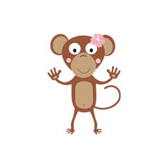 Female monkey with flower Shower Curtain 48  x 72  (Small) 