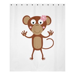 Female monkey with flower Shower Curtain 60  x 72  (Medium) 