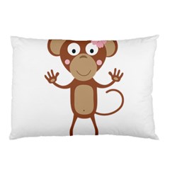 Female monkey with flower Pillow Cases (Two Sides)