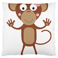 Female monkey with flower Large Cushion Cases (One Side) 