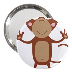 Female monkey with flower 3  Handbag Mirrors