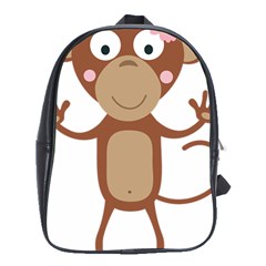 Female monkey with flower School Bags (XL) 