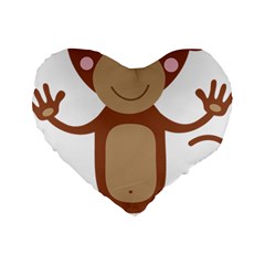 Female Monkey With Flower Standard 16  Premium Heart Shape Cushions