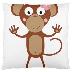 Female monkey with flower Standard Flano Cushion Cases (One Side) 