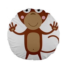 Female Monkey With Flower Standard 15  Premium Flano Round Cushions by ilovecotton