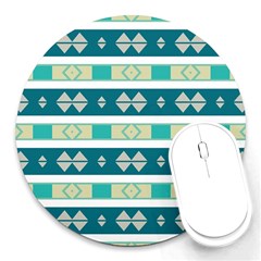 Rhombus and stripes 			Round Mousepad