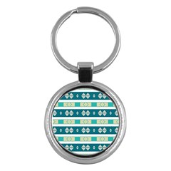 Rhombus And Stripes 			key Chain (round) by LalyLauraFLM