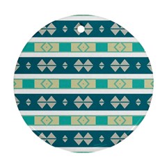 Rhombus And Stripes 			ornament (round) by LalyLauraFLM