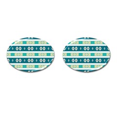 Rhombus and stripes 			Cufflinks (Oval)