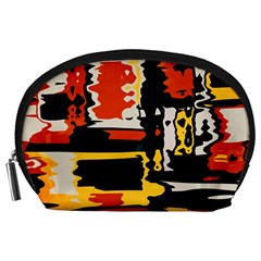 Distorted Shapes In Retro Colors Accessory Pouch by LalyLauraFLM