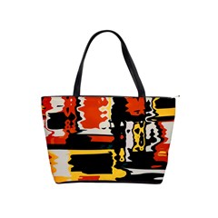 Distorted Shapes In Retro Colors Classic Shoulder Handbag by LalyLauraFLM