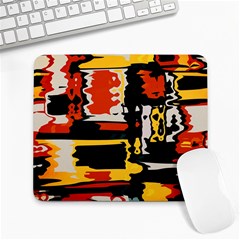 Distorted Shapes In Retro Colors 			large Mousepad by LalyLauraFLM