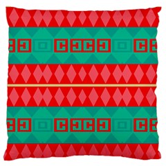 Rhombus Stripes And Other Shapes 	large Flano Cushion Case (two Sides) by LalyLauraFLM