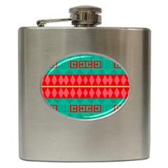 Rhombus Stripes And Other Shapes 			hip Flask (6 Oz) by LalyLauraFLM