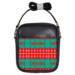 Rhombus Stripes And Other Shapes 			girls Sling Bag by LalyLauraFLM