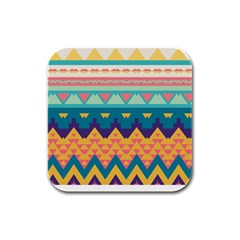 Pastel Tribal Design 			rubber Square Coaster (4 Pack by LalyLauraFLM