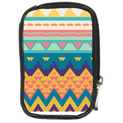 Pastel Tribal Design 			compact Camera Leather Case by LalyLauraFLM