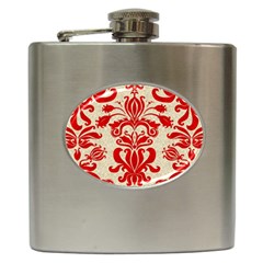 Ruby Red Swirls Hip Flask (6 Oz) by SalonOfArtDesigns