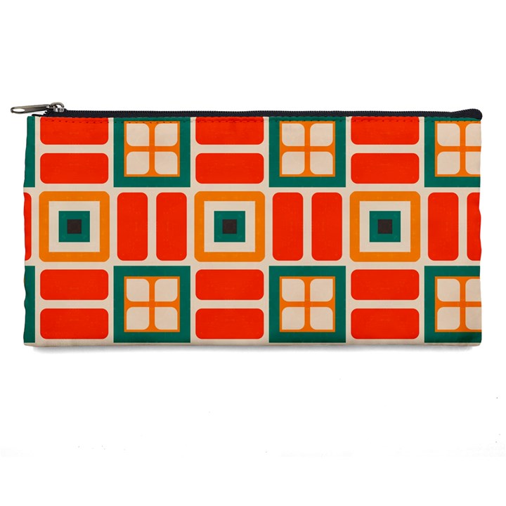 Squares and rectangles in retro colors 	Pencil Case