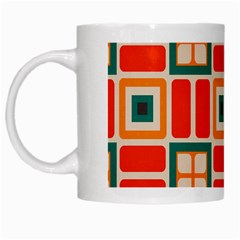 Squares And Rectangles In Retro Colors White Mug by LalyLauraFLM