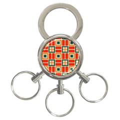 Squares And Rectangles In Retro Colors 			3-ring Key Chain by LalyLauraFLM