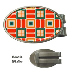 Squares And Rectangles In Retro Colors 			money Clip (oval) by LalyLauraFLM