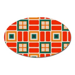 Squares And Rectangles In Retro Colors 			magnet (oval) by LalyLauraFLM