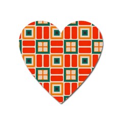 Squares And Rectangles In Retro Colors 			magnet (heart) by LalyLauraFLM