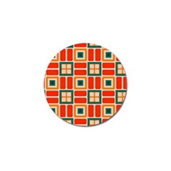 Squares And Rectangles In Retro Colors 			golf Ball Marker by LalyLauraFLM