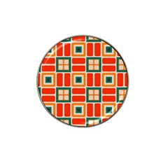 Squares And Rectangles In Retro Colors 			hat Clip Ball Marker by LalyLauraFLM