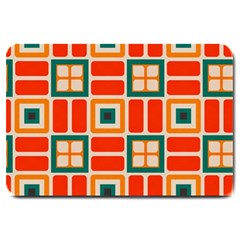 Squares And Rectangles In Retro Colors 			large Doormat by LalyLauraFLM