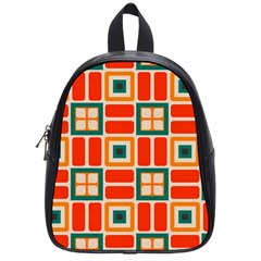 Squares And Rectangles In Retro Colors 			school Bag (small) by LalyLauraFLM