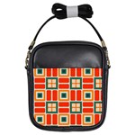 Squares and rectangles in retro colors 			Girls Sling Bag Front