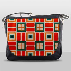 Squares And Rectangles In Retro Colors 			messenger Bag by LalyLauraFLM