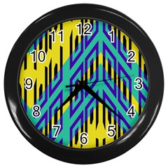 Tribal Angles 			wall Clock (black) by LalyLauraFLM