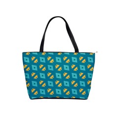 Blue Yellow Shapes Pattern Classic Shoulder Handbag by LalyLauraFLM