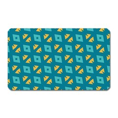 Blue Yellow Shapes Pattern 			magnet (rectangular) by LalyLauraFLM