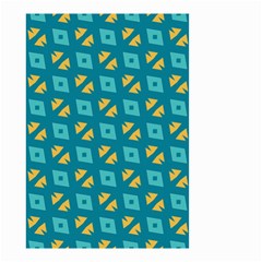 Blue Yellow Shapes Pattern Small Garden Flag by LalyLauraFLM