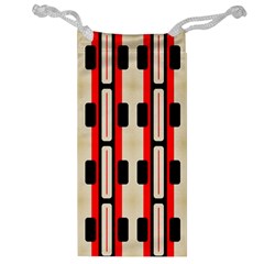 Rectangles And Stripes Pattern Jewelry Bag by LalyLauraFLM