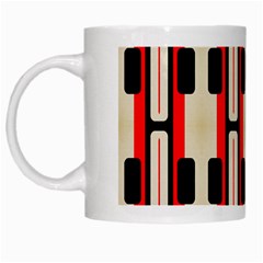 Rectangles And Stripes Pattern White Mug by LalyLauraFLM