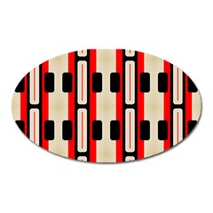 Rectangles And Stripes Pattern 			magnet (oval) by LalyLauraFLM