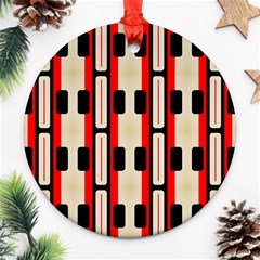 Rectangles And Stripes Pattern 			ornament (round) by LalyLauraFLM