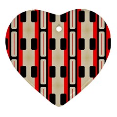 Rectangles And Stripes Pattern 			ornament (heart) by LalyLauraFLM