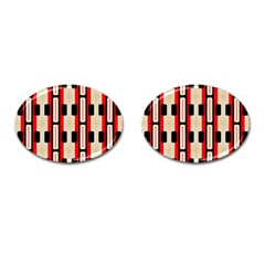 Rectangles And Stripes Pattern 			cufflinks (oval) by LalyLauraFLM