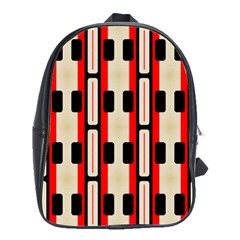 Rectangles And Stripes Pattern 			school Bag (large) by LalyLauraFLM