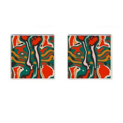 Retro Colors Chaos 			cufflinks (square) by LalyLauraFLM