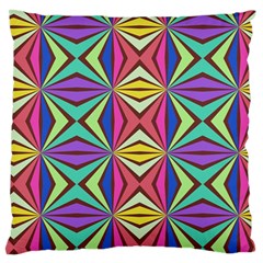 Connected Shapes In Retro Colors  	large Flano Cushion Case (two Sides) by LalyLauraFLM