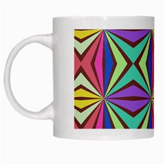 Connected Shapes In Retro Colors  White Mug by LalyLauraFLM