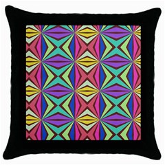 Connected Shapes In Retro Colors  			throw Pillow Case (black) by LalyLauraFLM